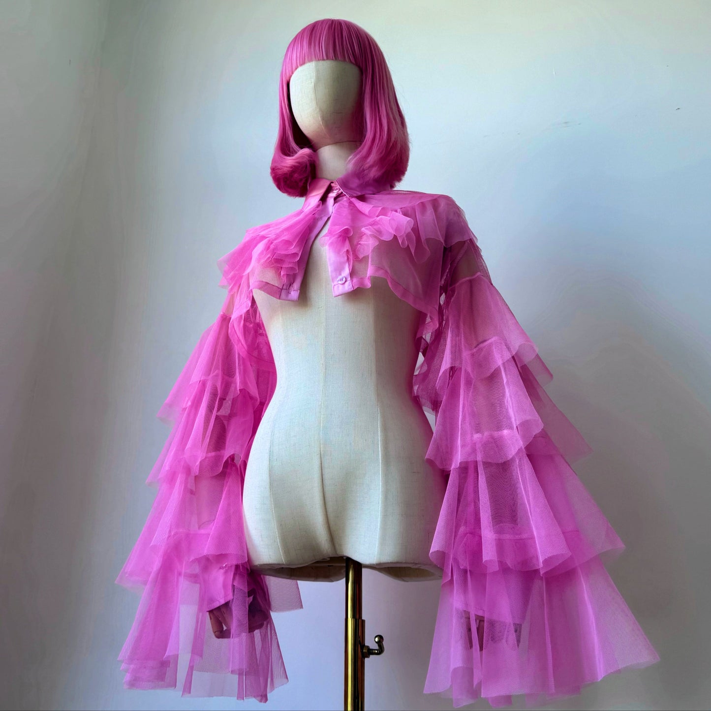 Barbie Pink Origami Ruffled Shirt Blouse