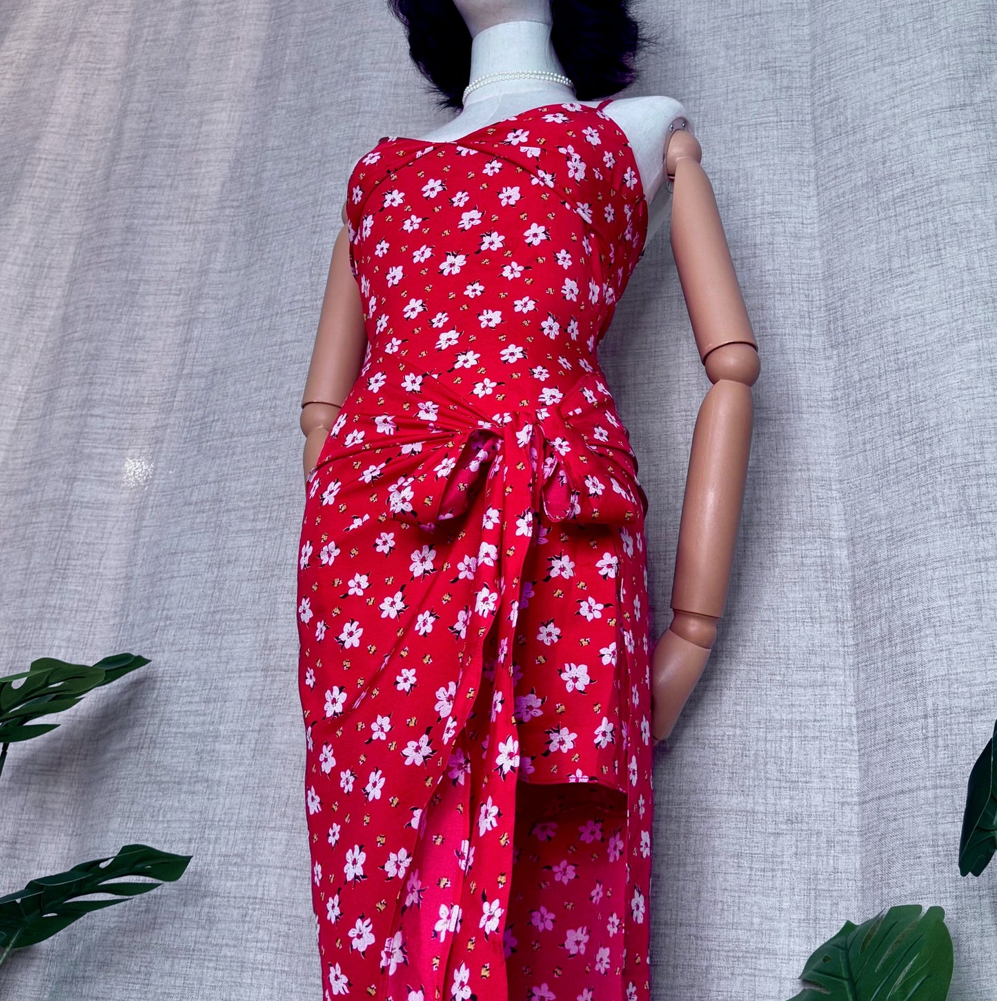 Bonita Layered Red Floral Dress