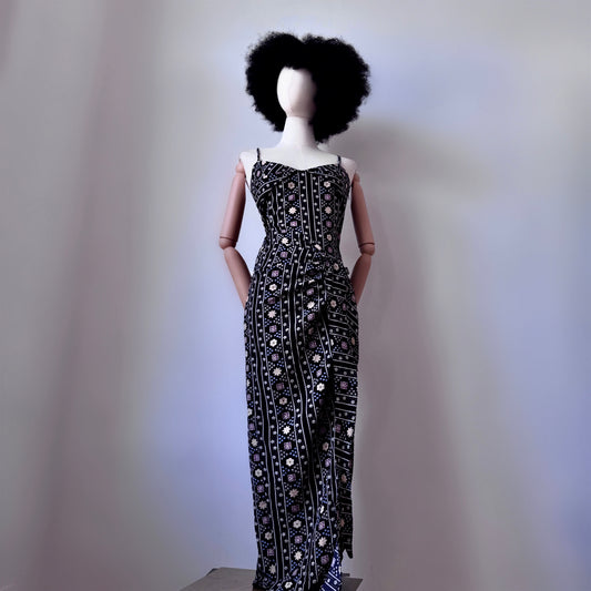 Tribe Master Layered Printed Black Dress