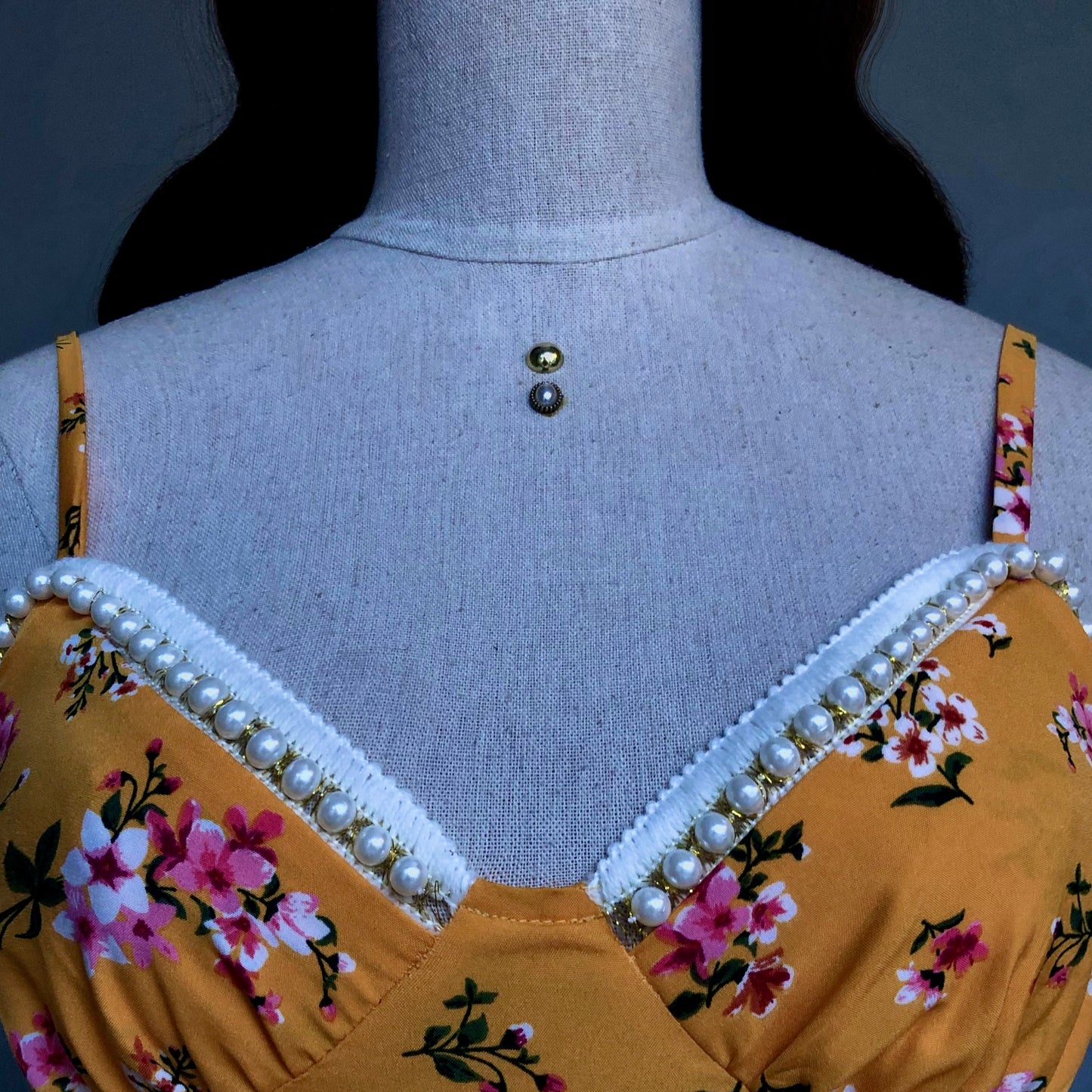 Floral Bae Mustard Floral Dress Crop Blouse Set