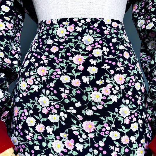 Floral Bae Red Collar Skirt Cropped Blouse Set