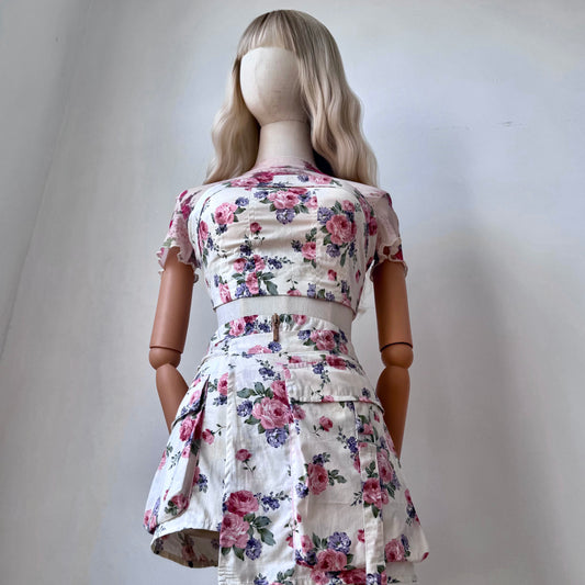 Floral Bae White Asymmetric Floral Skirt Tube Top Set