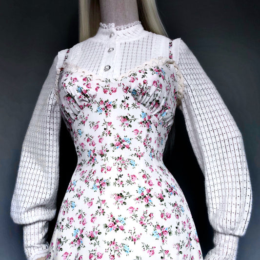 Floral Girl Pink and White Dress