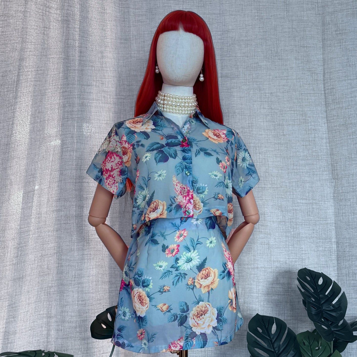 Forest Floral Bae Printed Skirt Top Set