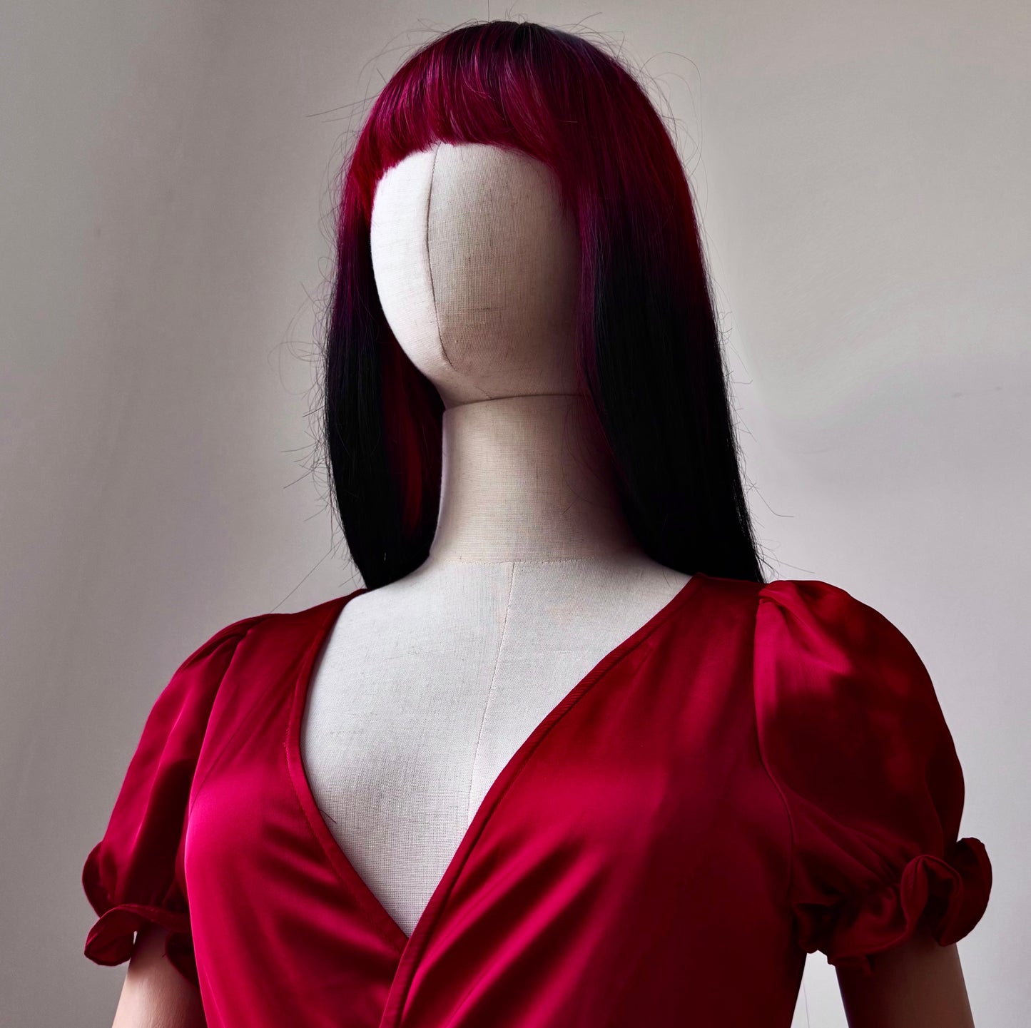 Madame Rouge Satin Red Wrap Dress