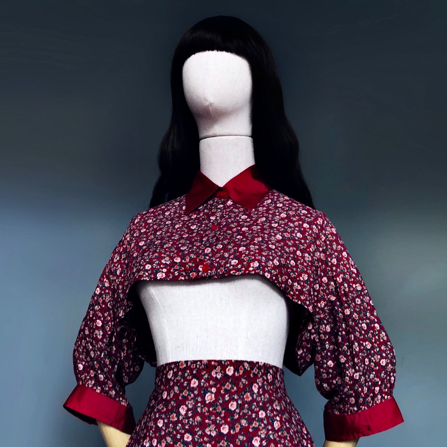 Madame Rouge Wine Red Floral Skirt