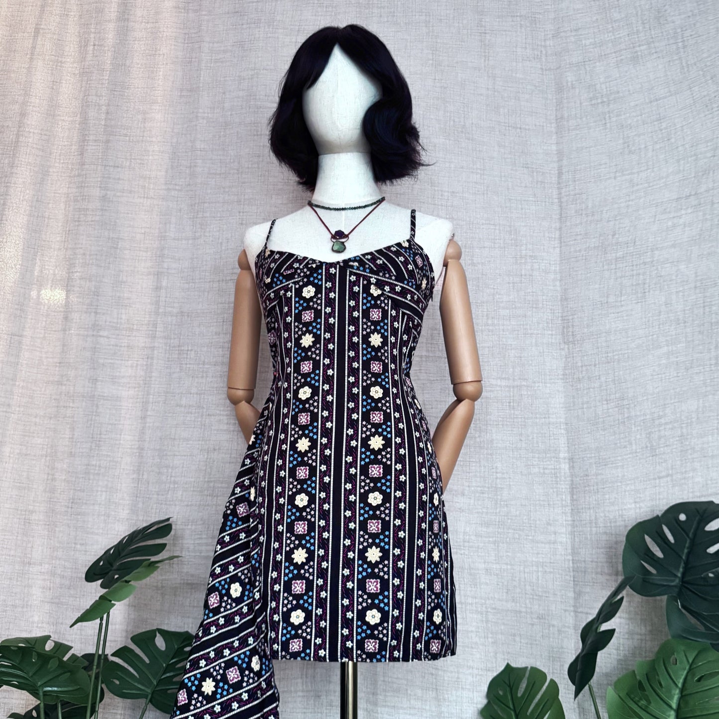 Tribe Master Layered Printed Black Dress