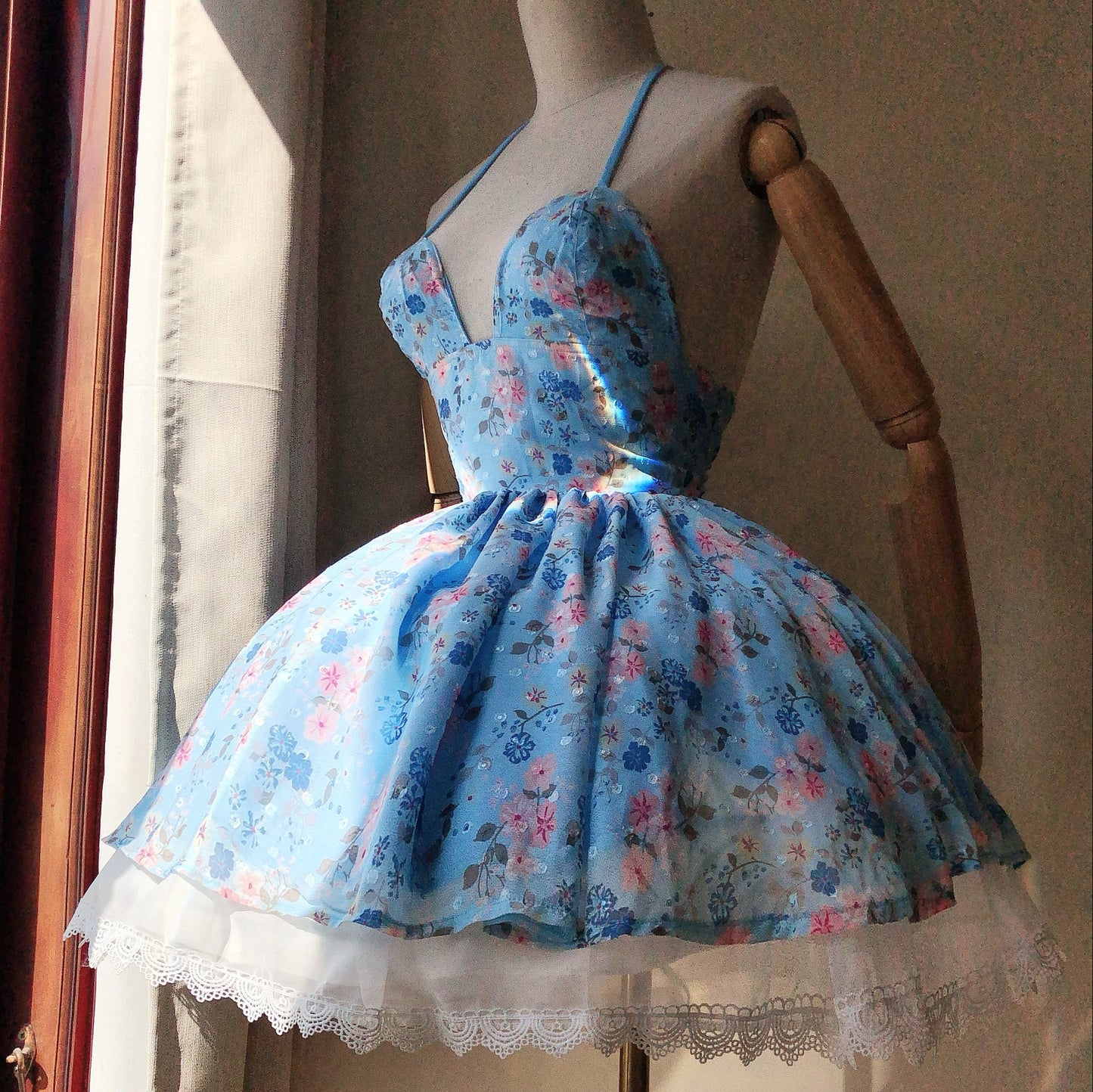 Blue Floral Teacup Skater Dress