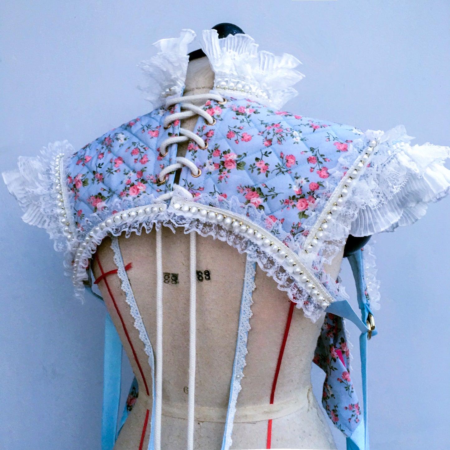 Floral Girl Pearly Blue HOA Shoulder Corset