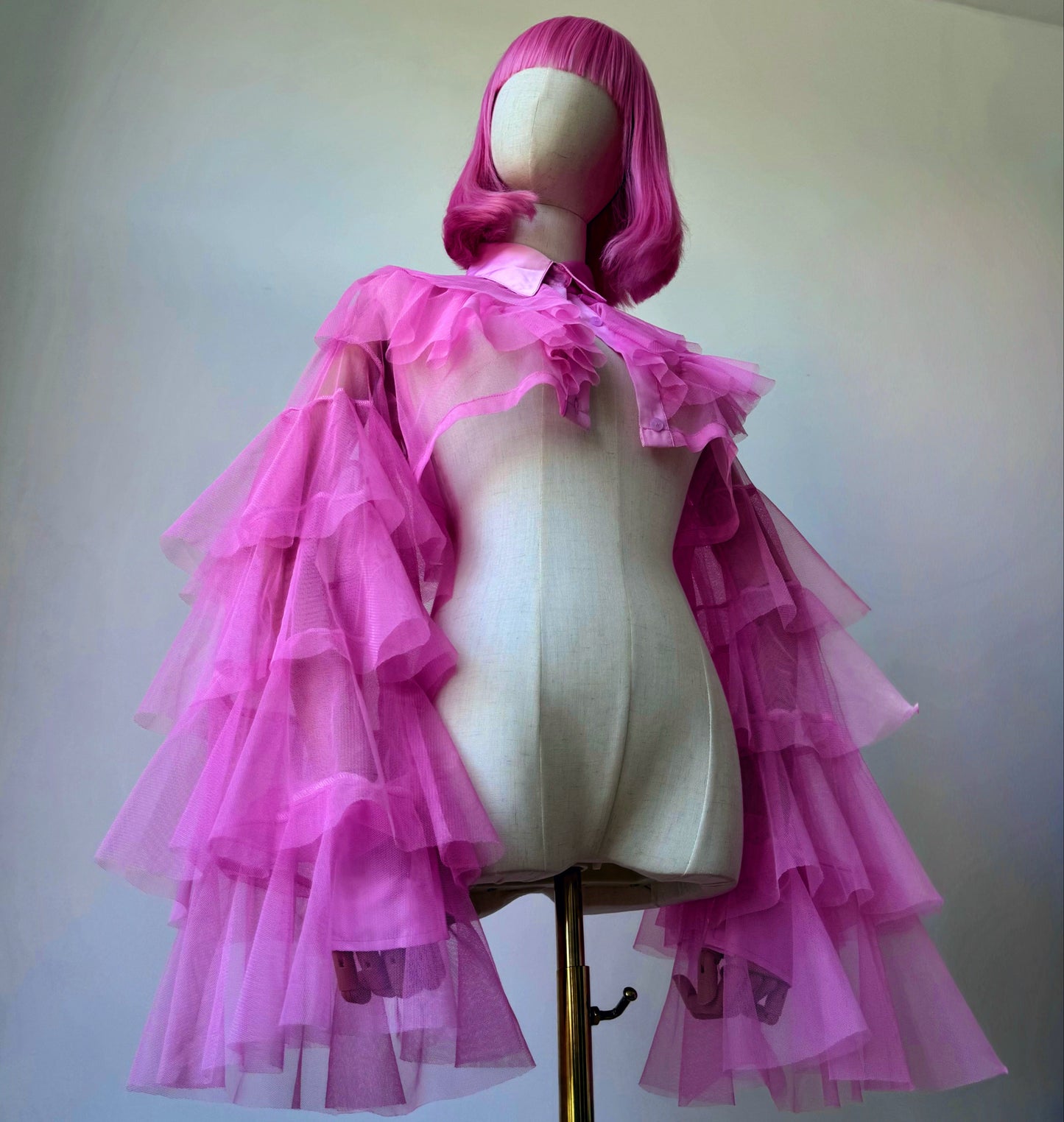 Barbie Pink Origami Ruffled Shirt Blouse