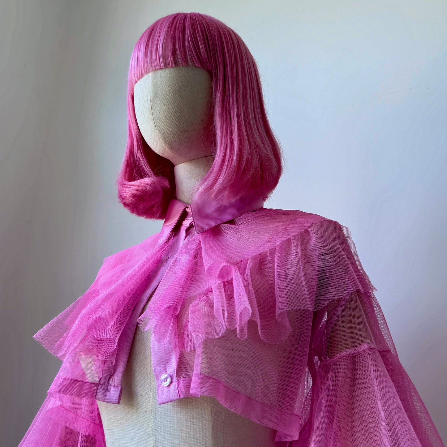 Barbie Pink Origami Ruffled Shirt Blouse