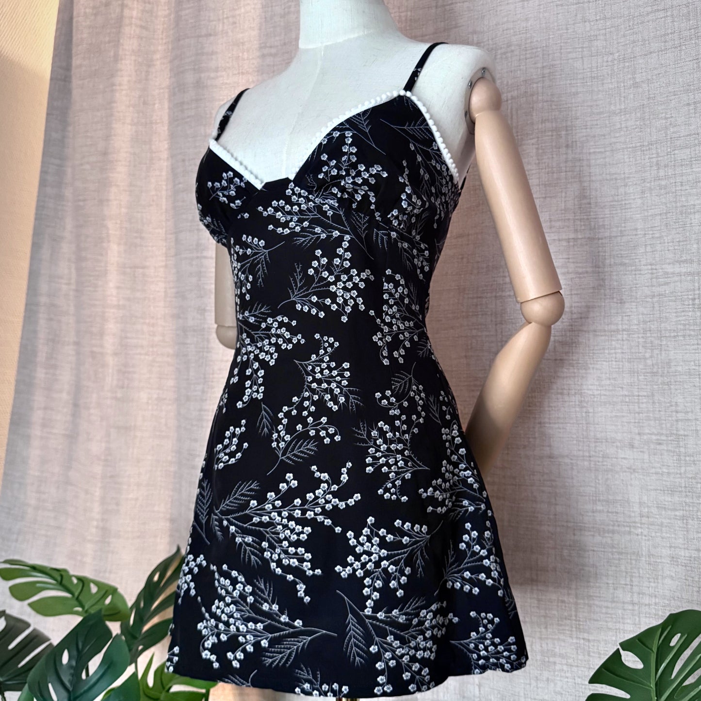 Black Bonita Floral Mini Dress