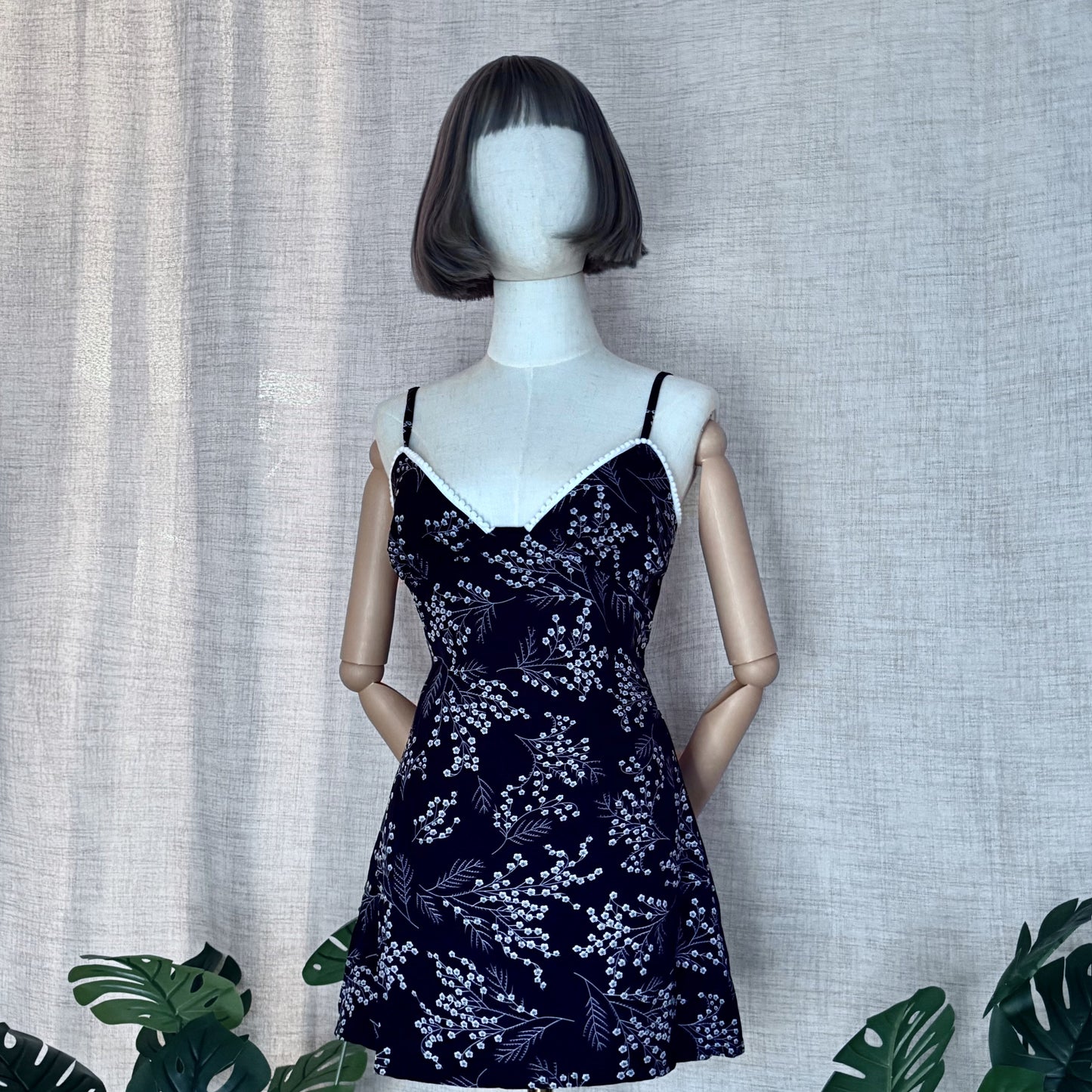 Black Bonita Floral Mini Dress