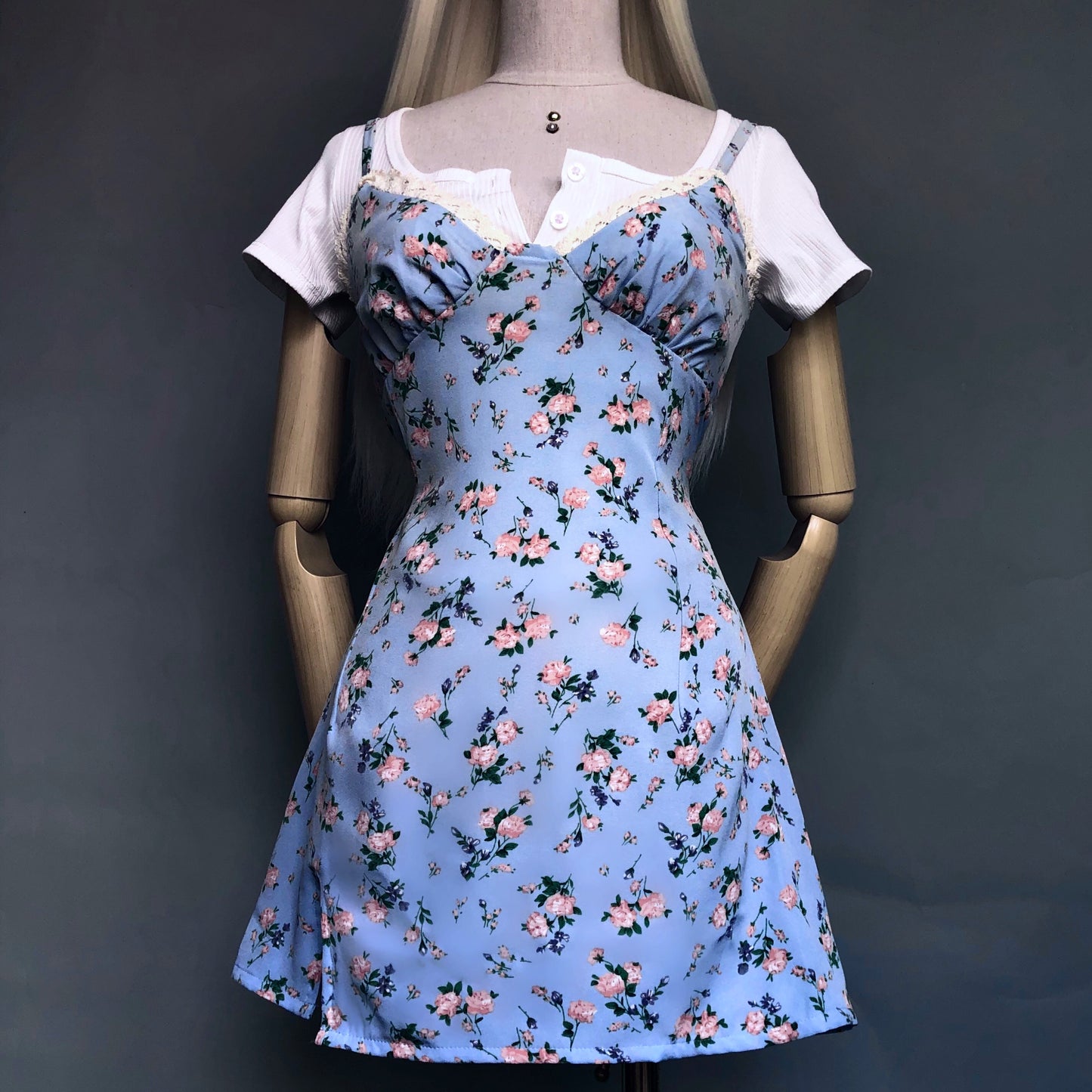Blue Mini Flowers Floral Girl Dress