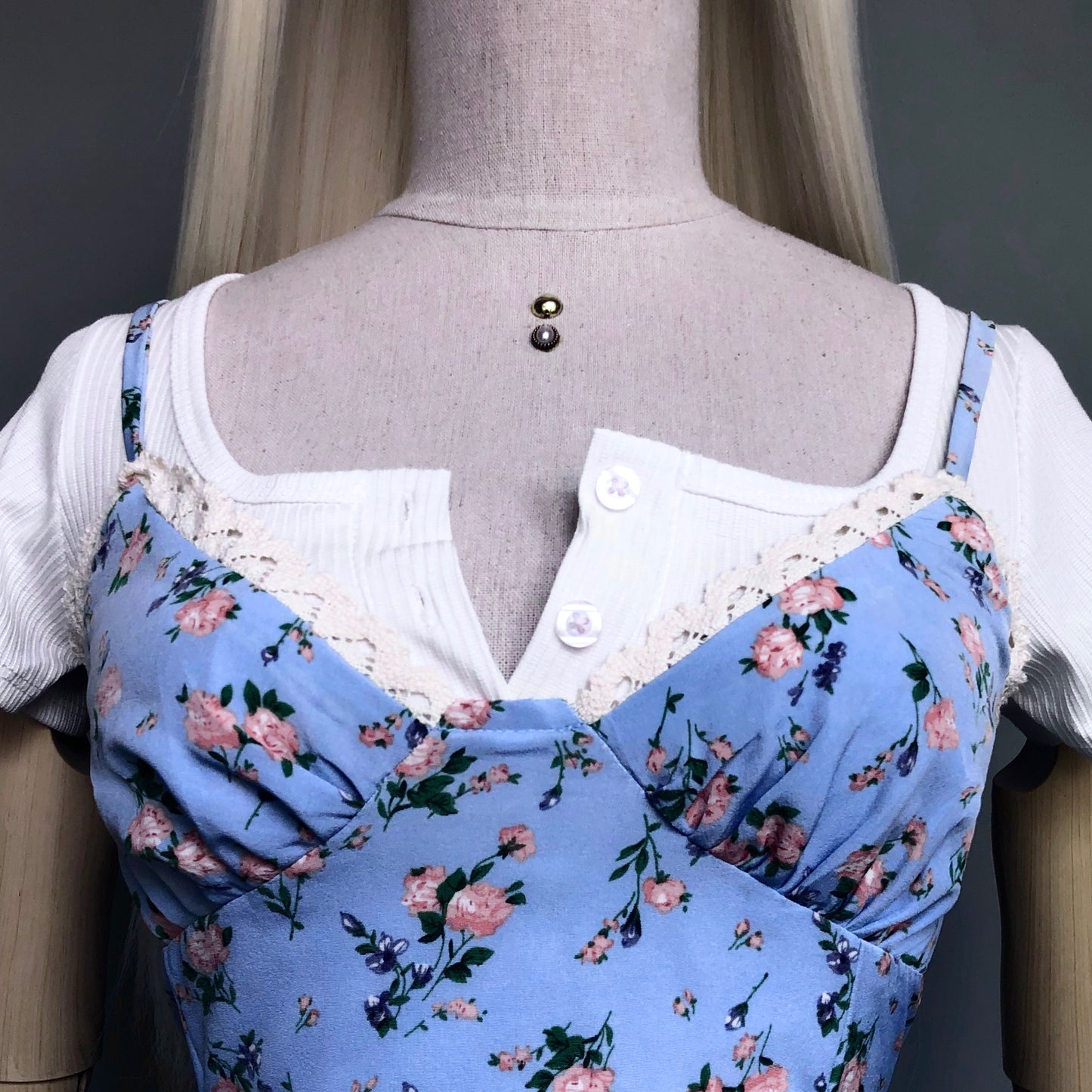 Blue Mini Flowers Floral Girl Dress