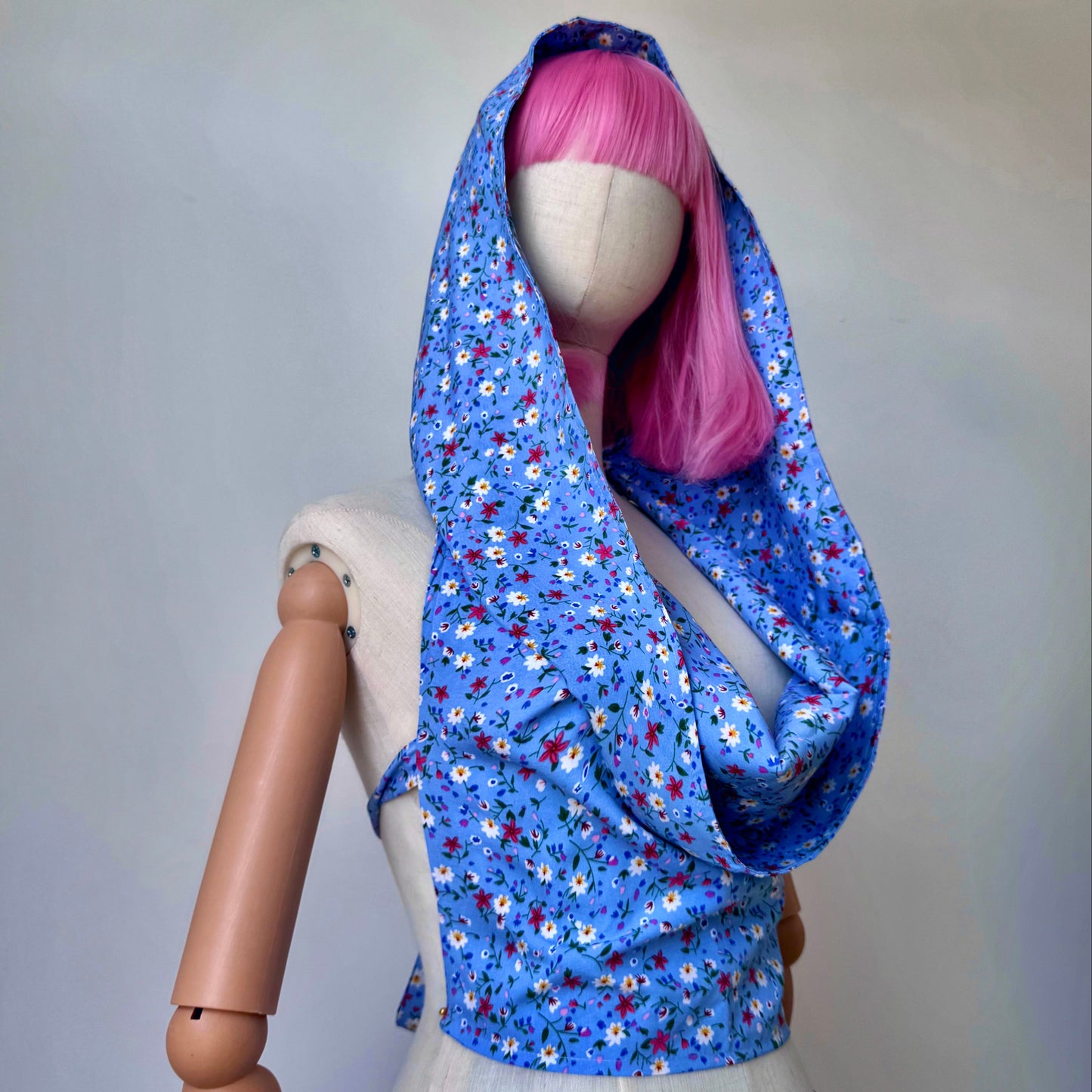 Bonita Blue Floral Hooded Top
