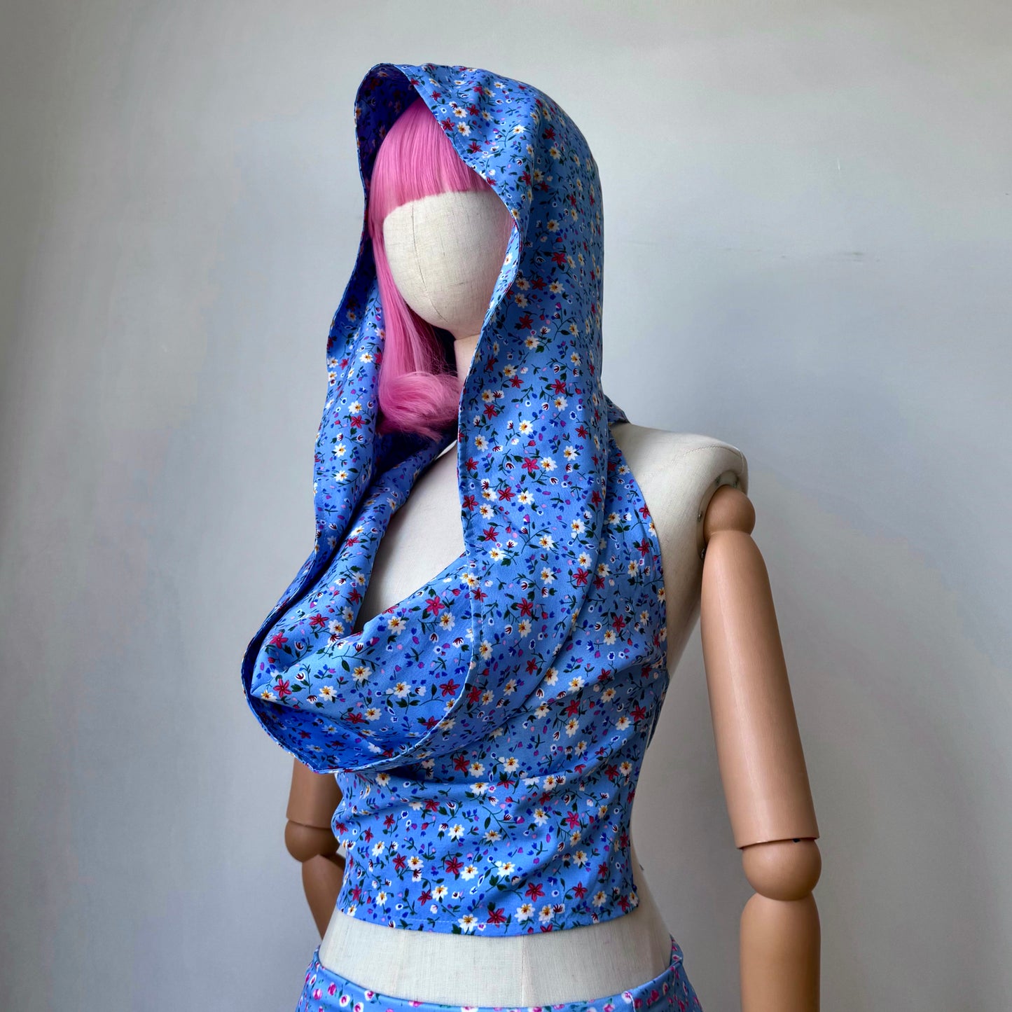 Bonita Blue Floral Hooded Top