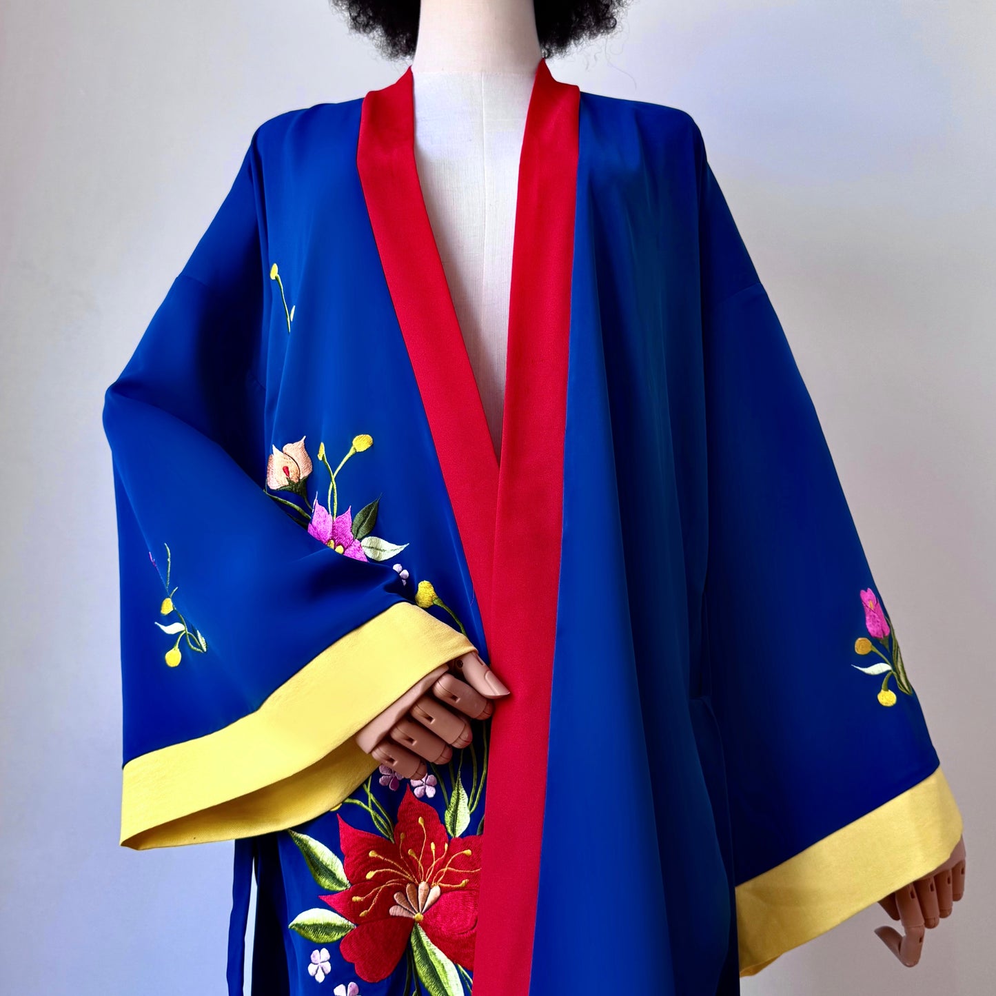 Bonita Colorblock Floral Print Kimono
