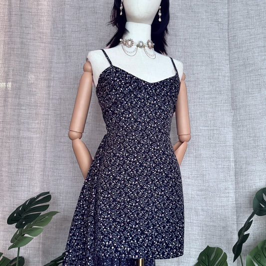 Bonita Layered Floral Black Dress