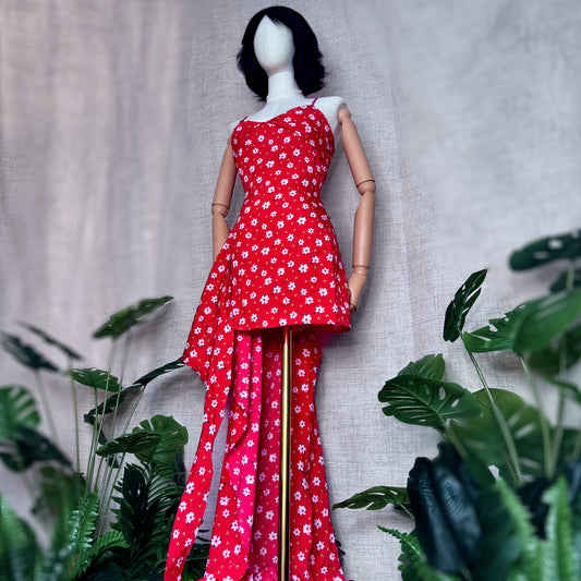 Bonita Layered Red Floral Dress