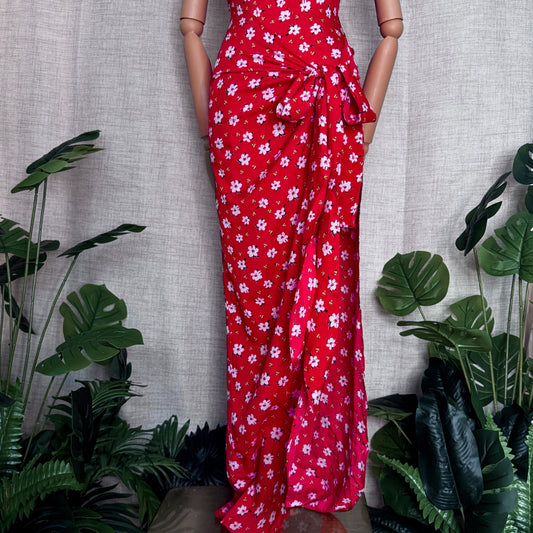 Bonita Layered Red Floral Dress