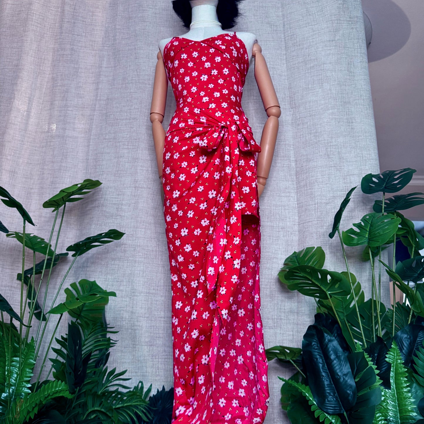 Bonita Layered Red Floral Dress