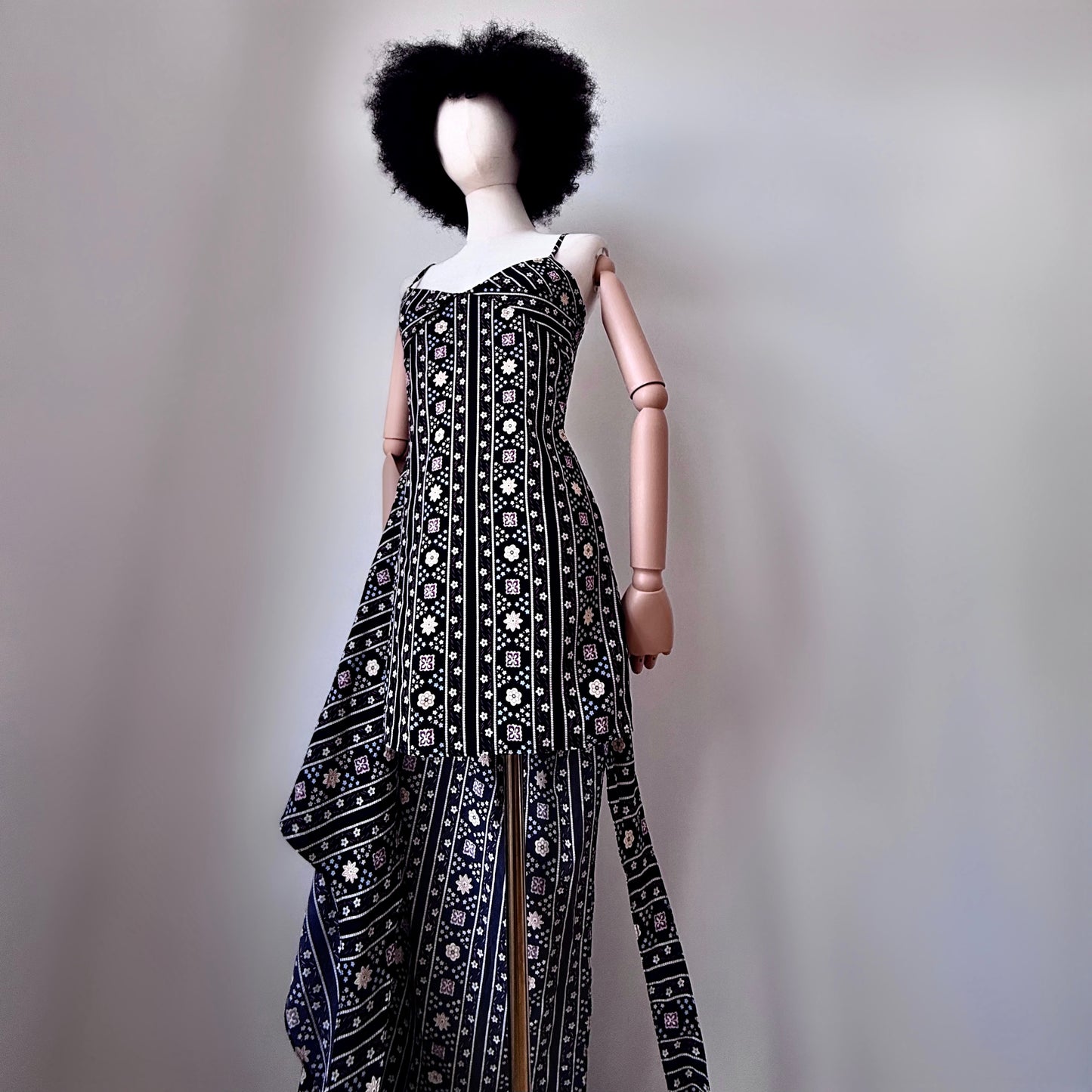 Tribe Master Layered Printed Black Dress