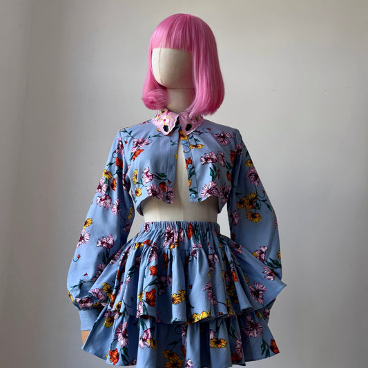 Floral Bae Blue Printed Skirt Top Set