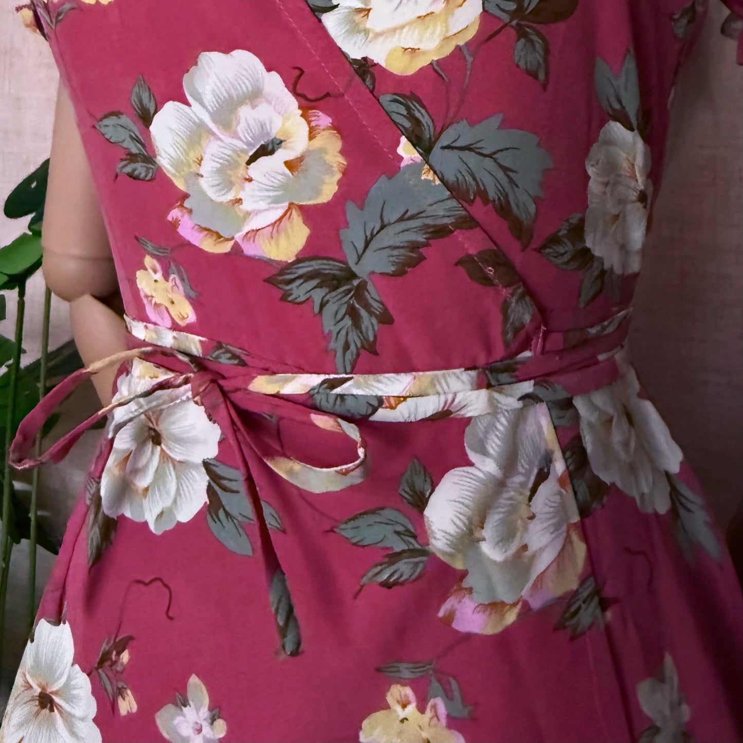 Floral Bae Deep Pink Wrap Dress