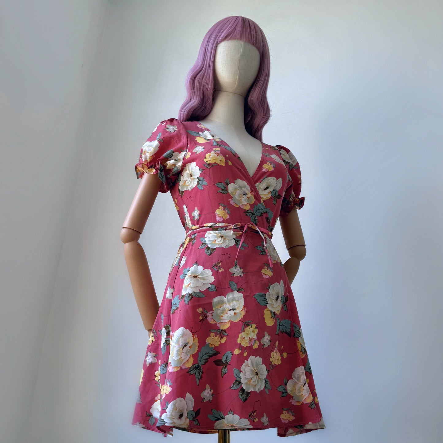 Floral Bae Deep Pink Wrap Dress