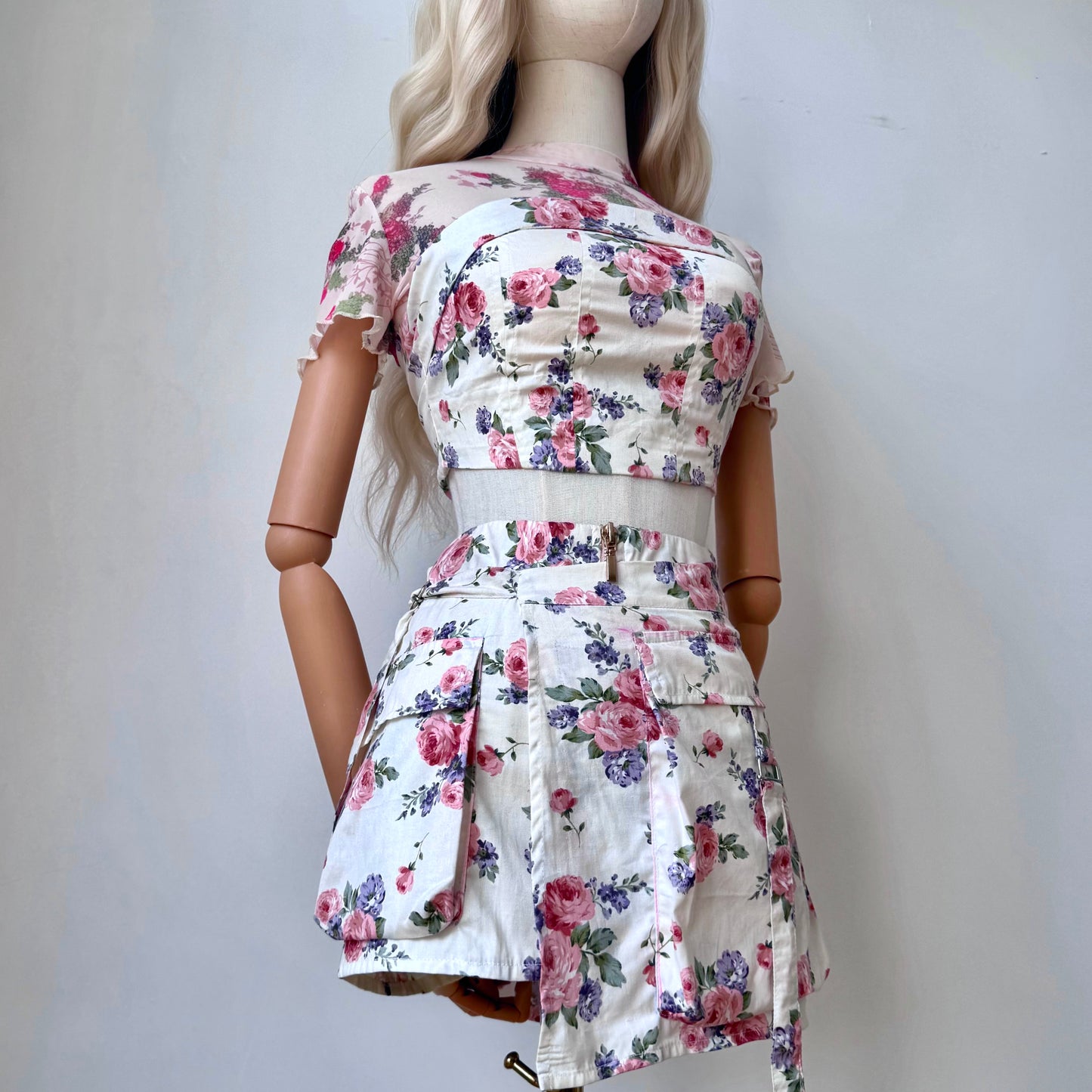 Floral Bae White Asymmetric Floral Skirt Tube Top Set