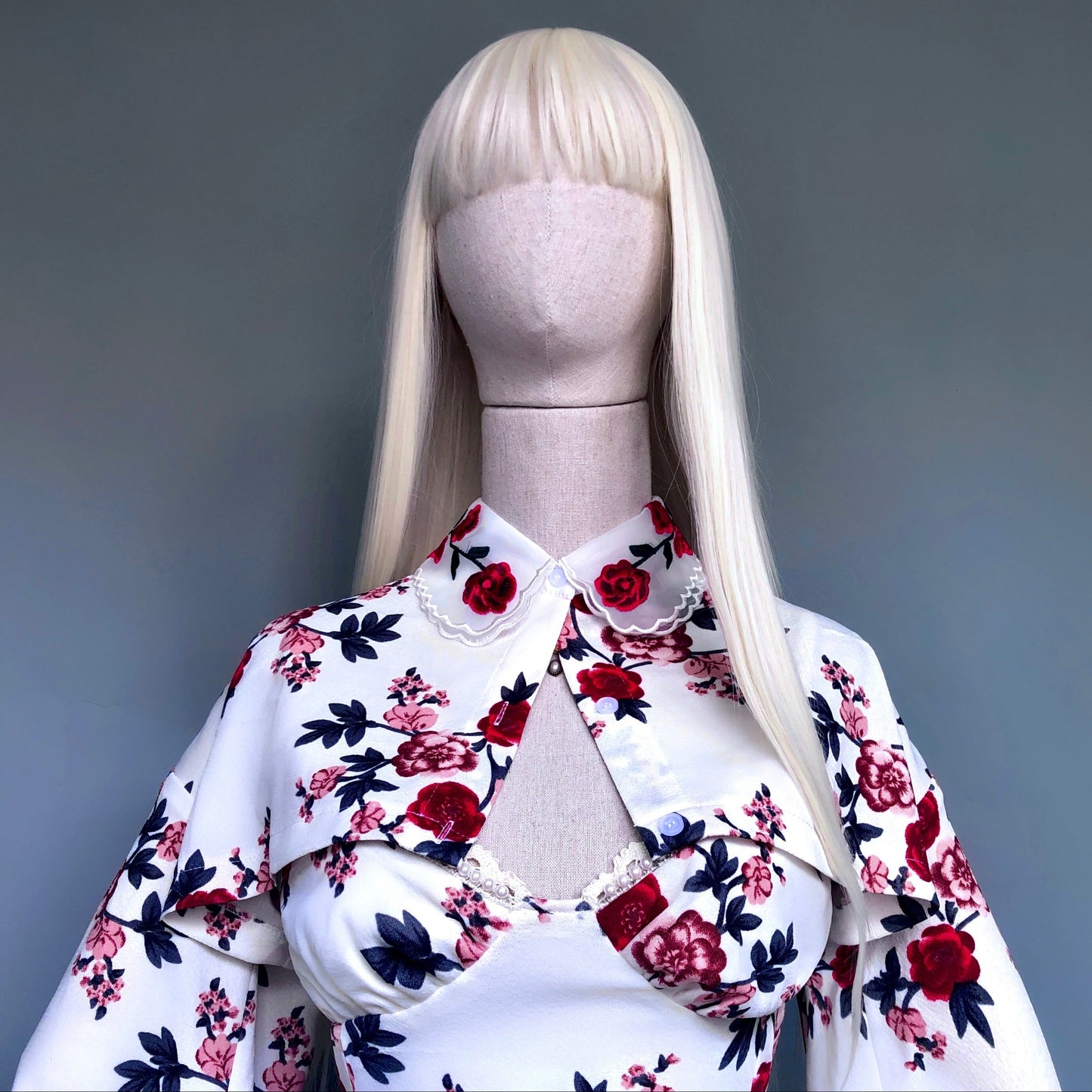 Floral Bae White Dress Cropped Blouse Set