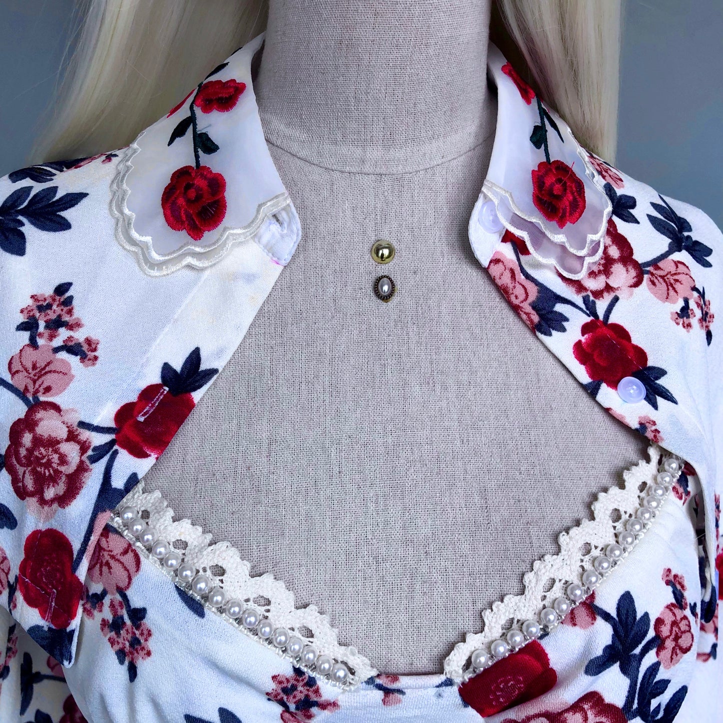 Floral Bae White Dress Cropped Blouse Set