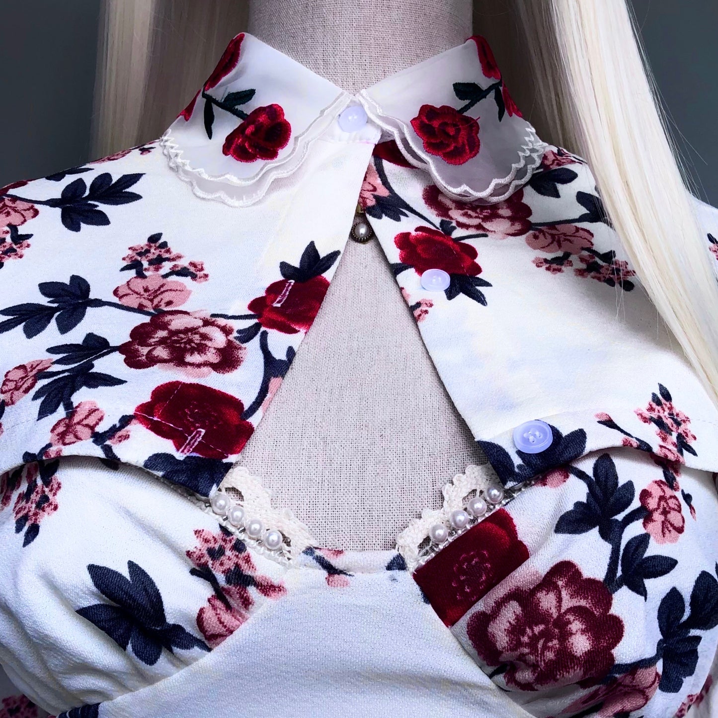 Floral Bae White Dress Cropped Blouse Set