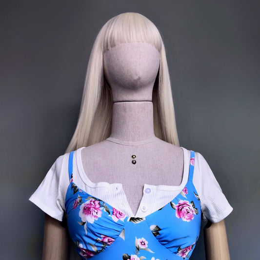 Floral Girl Blue Pink Dress