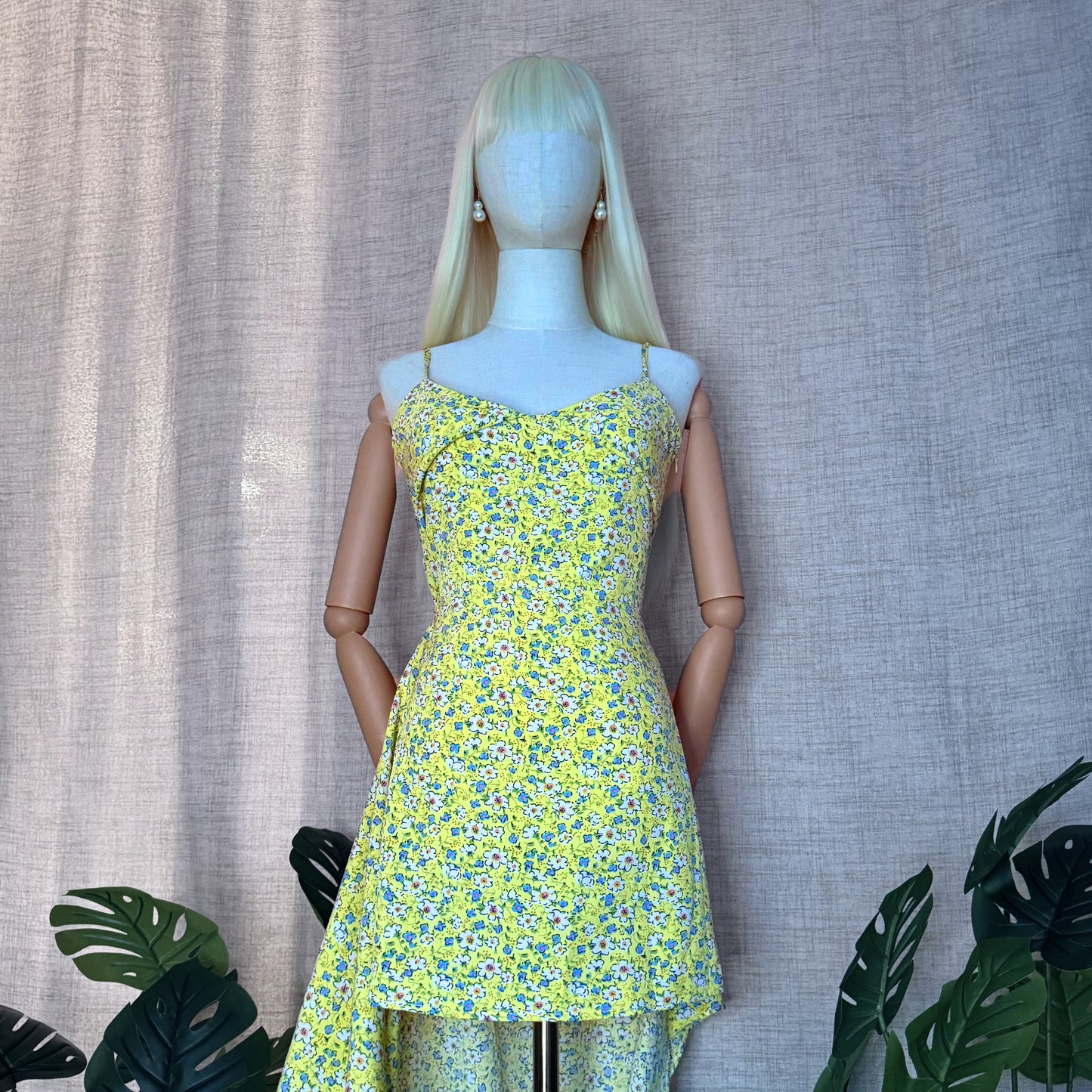 Floral Girl Layered Yellow Wrap Dress