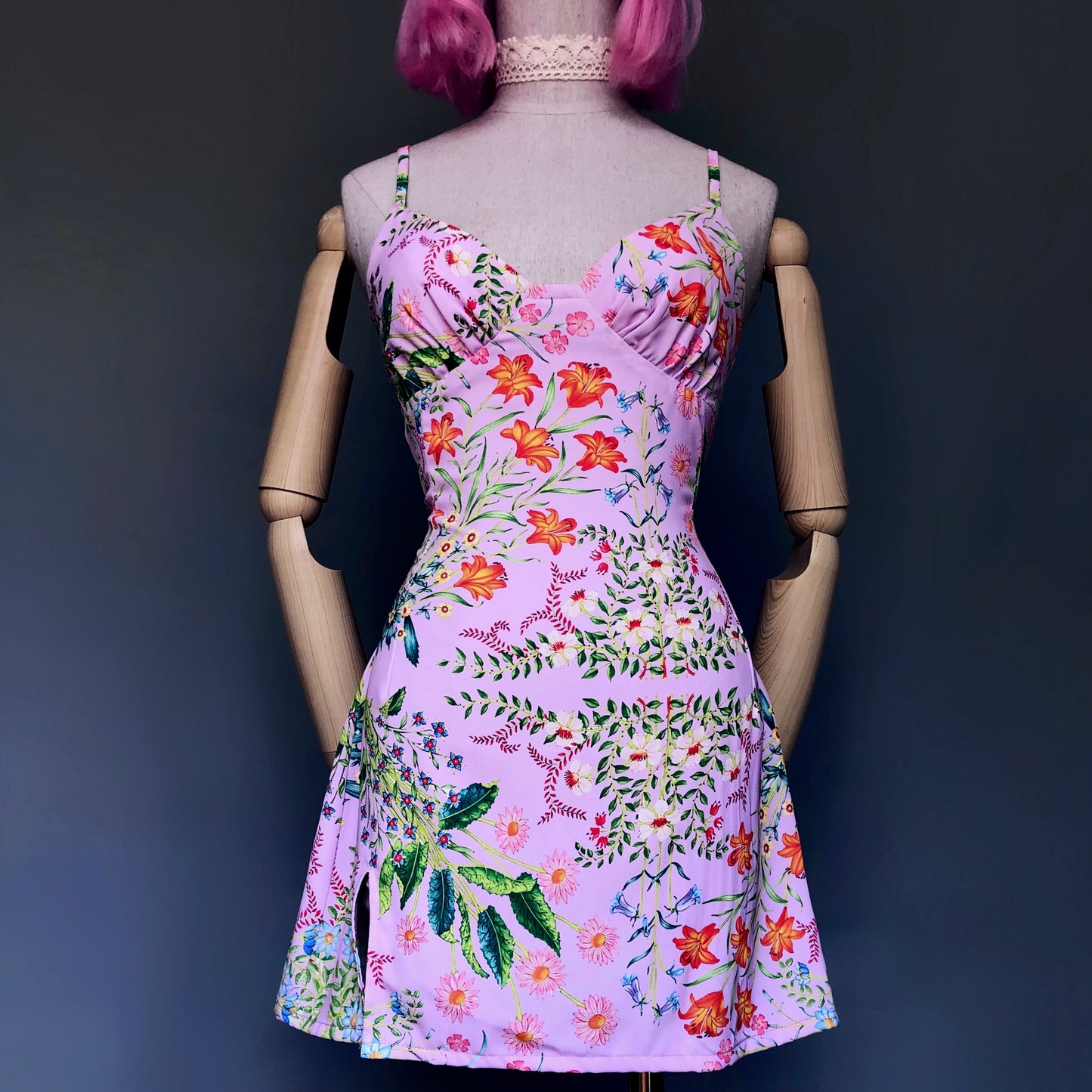 Floral Girl Pastel Pink Wild Flowers Dress