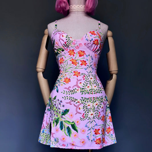 Floral Girl Pastel Pink Wild Flowers Dress
