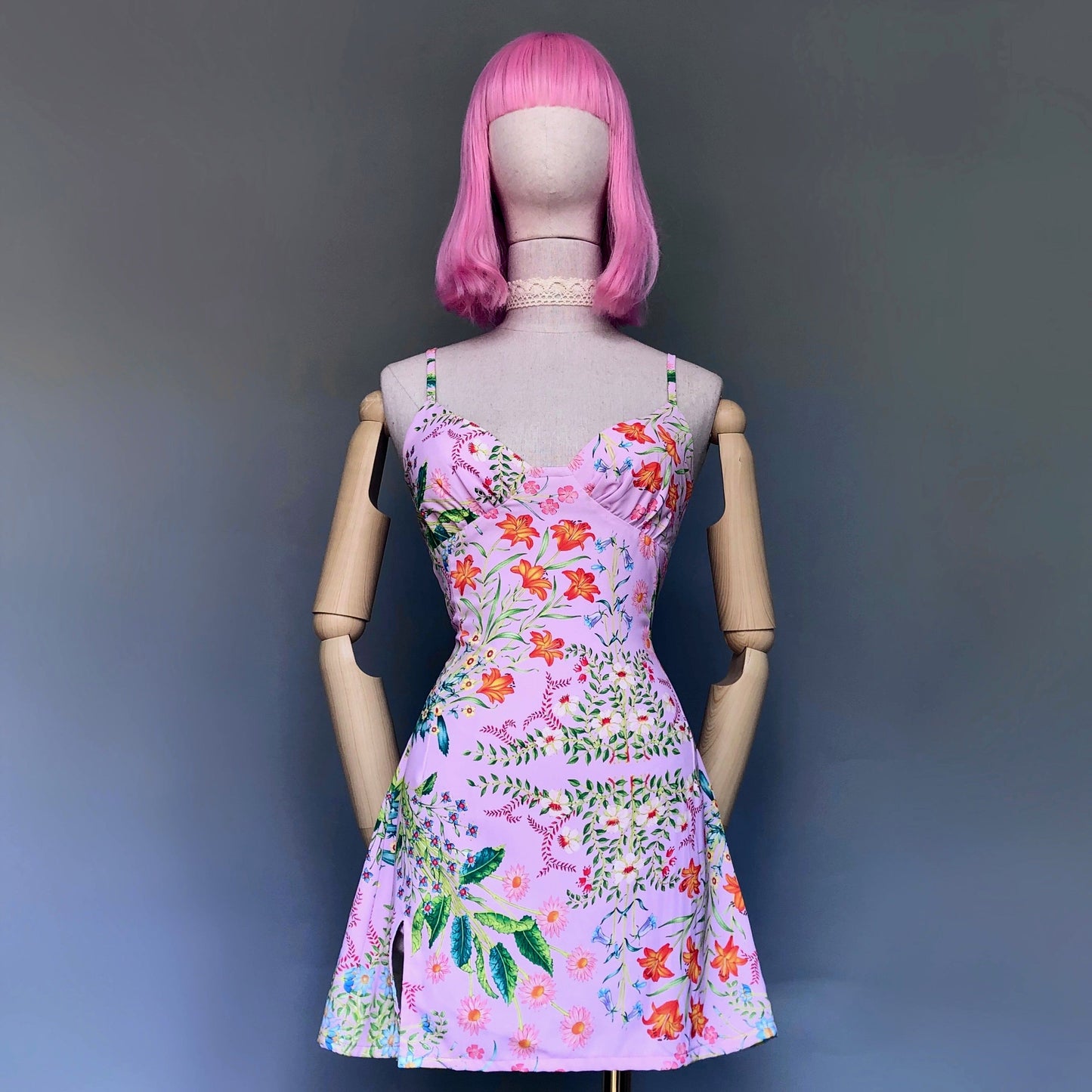 Floral Girl Pastel Pink Wild Flowers Dress