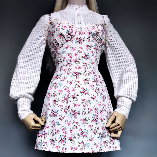 Floral Girl Pink and White Dress