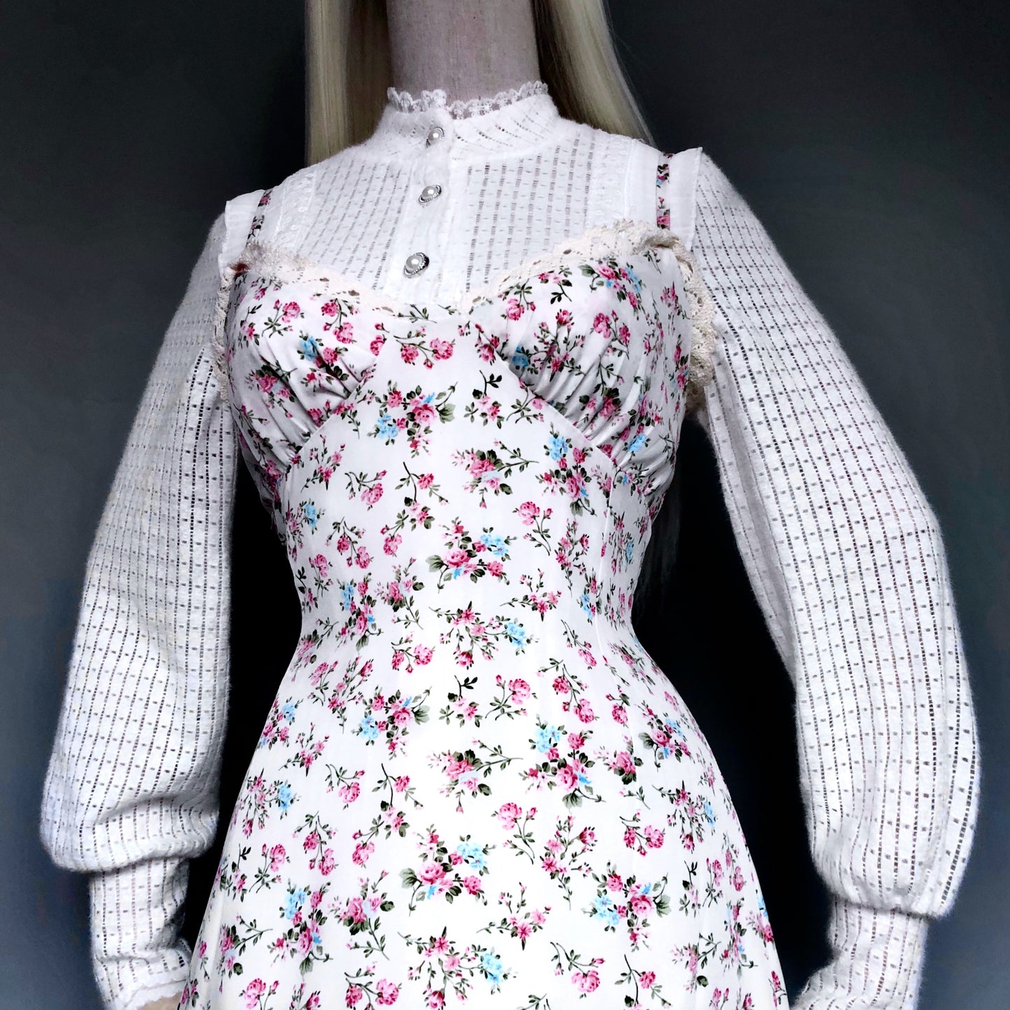 Floral Girl Pink and White Dress