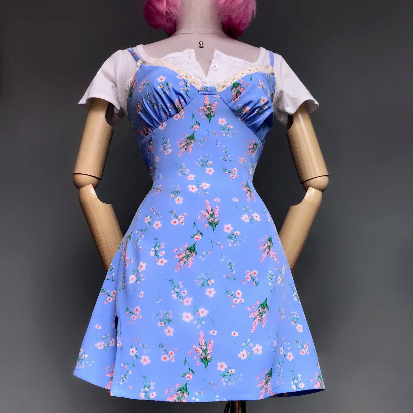 Floral Girl Romantic Blue Dress