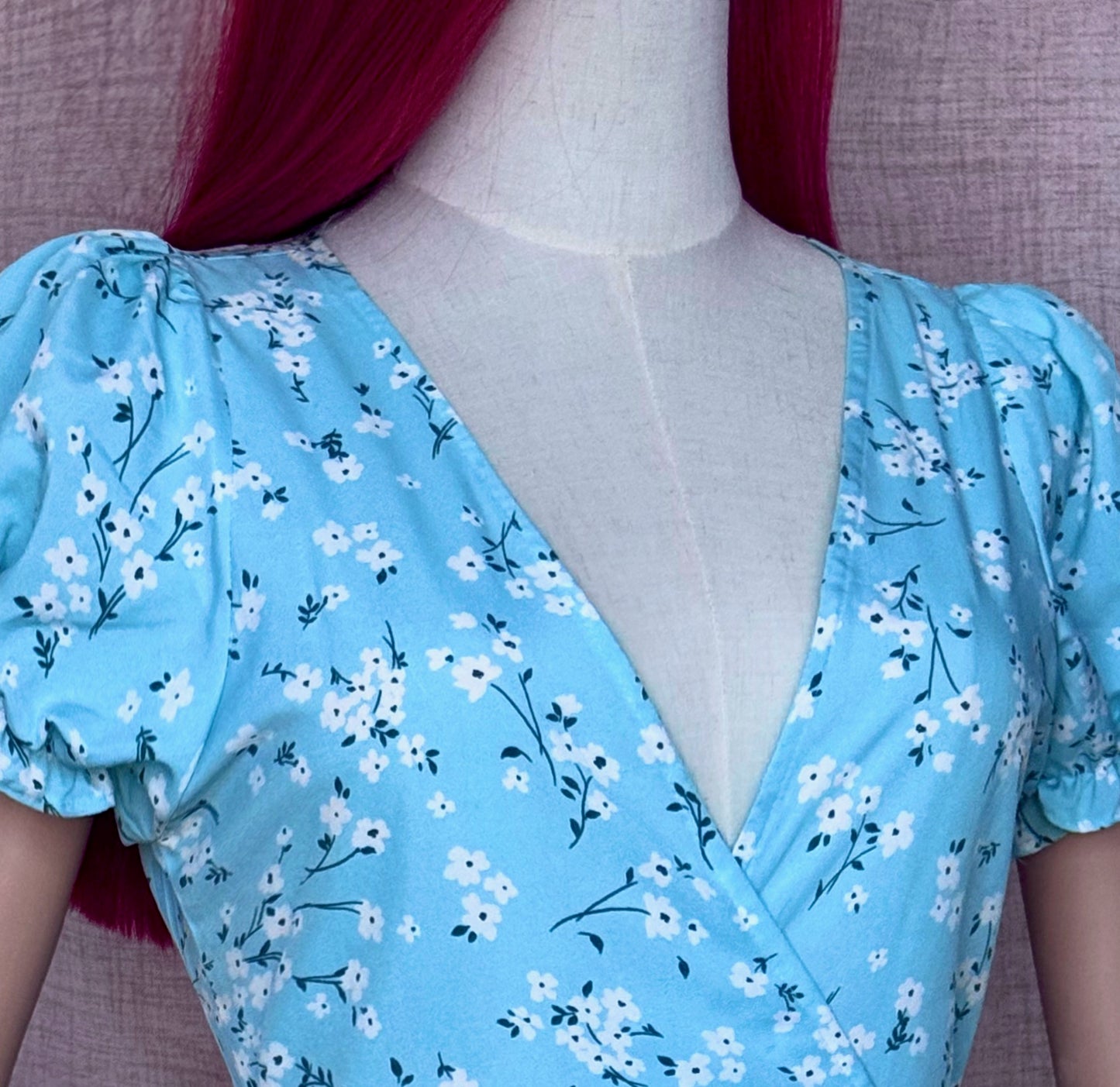 Floral Girl White And Blue Wrap Dress