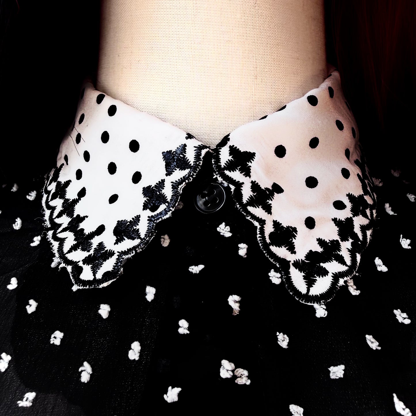 Goth Bae Black And White Polka Dots Skirt Top Set