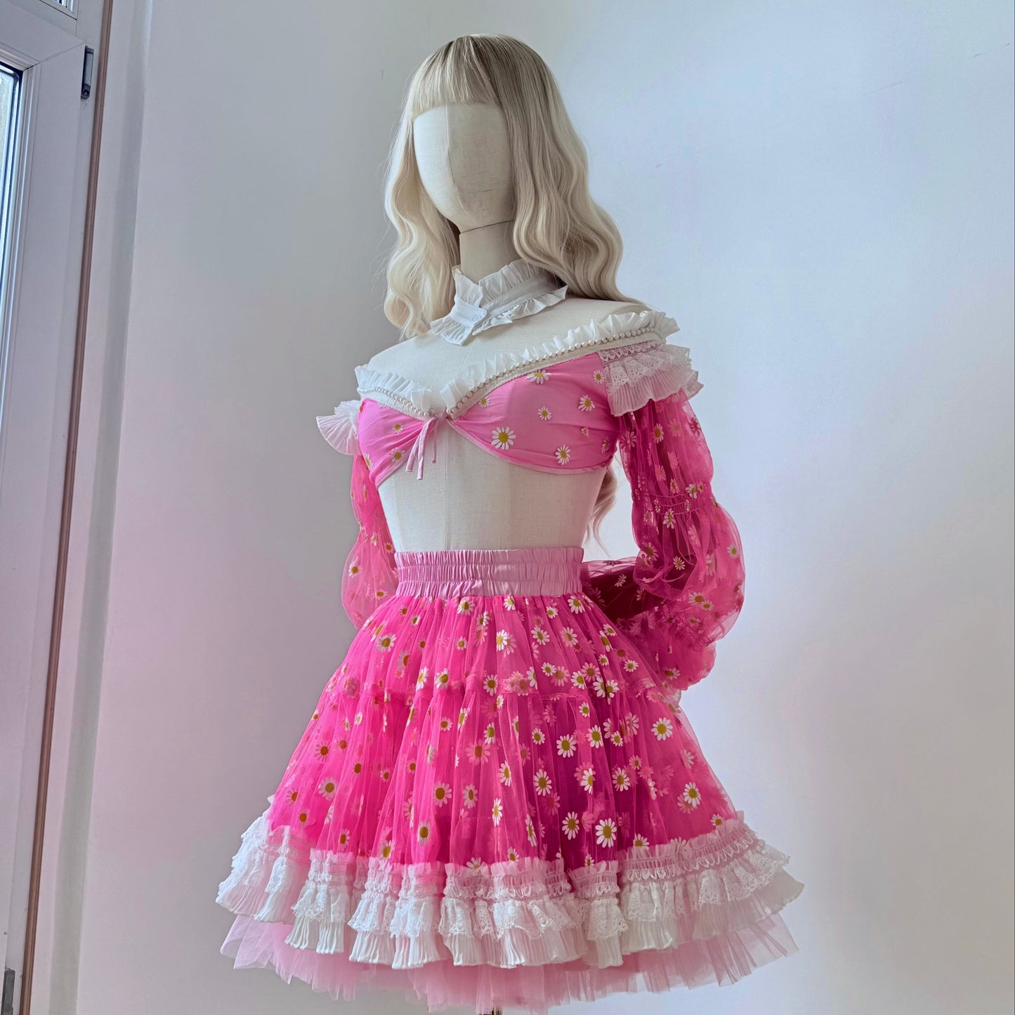 Holy Daisies Printed Puffy Skirt Top Set