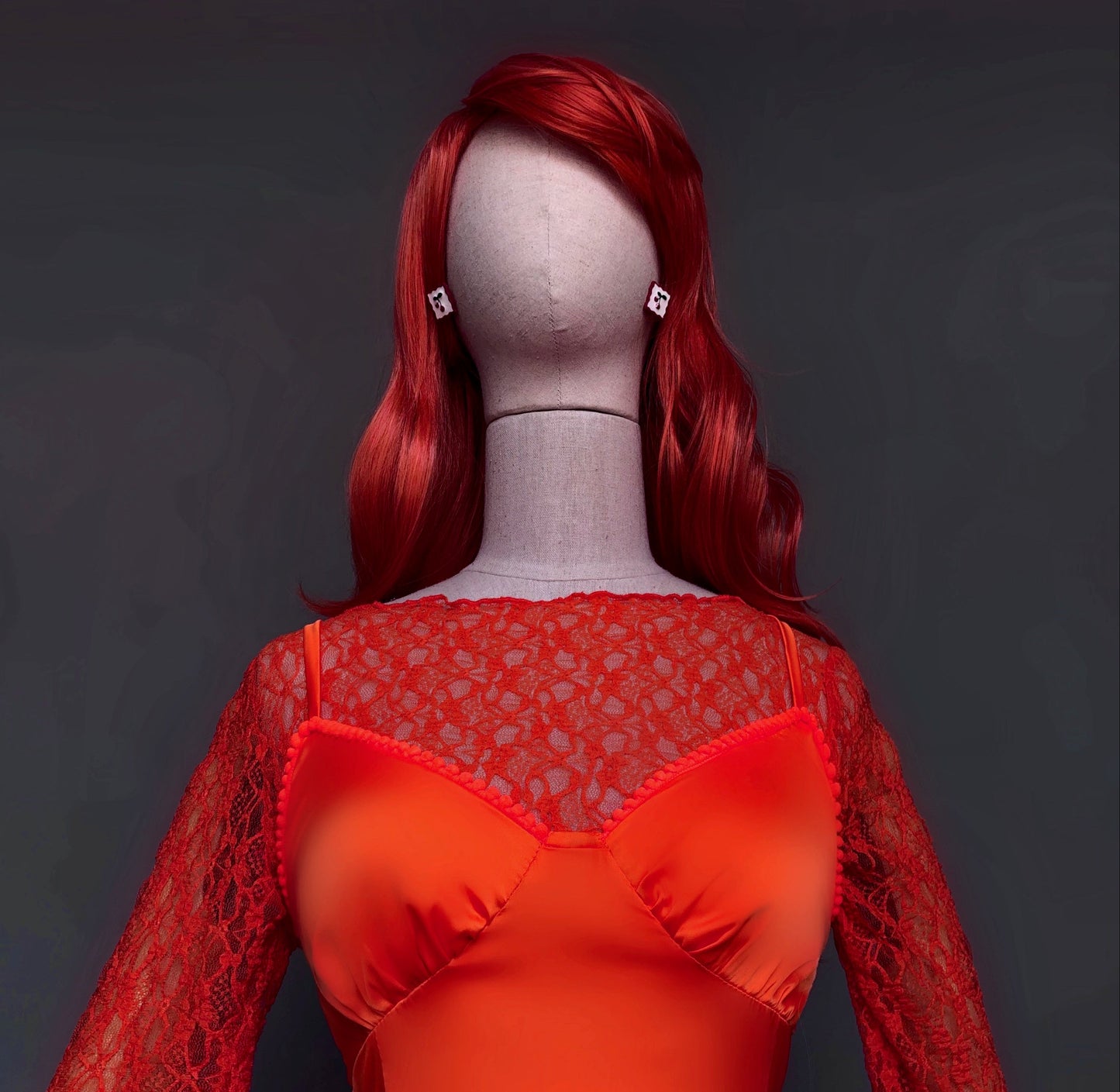 Madame Rouge Orange Satin Mini Dress