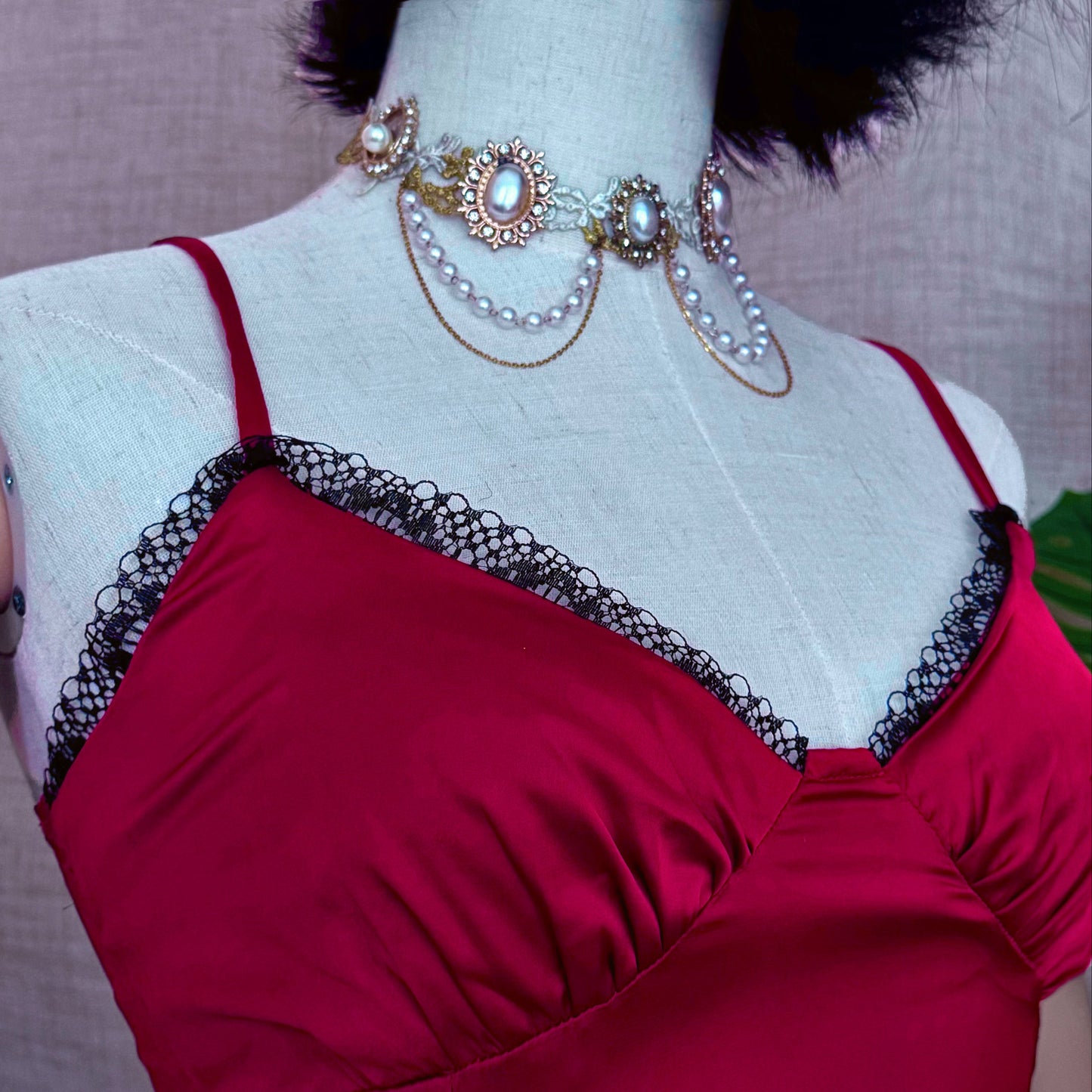 Madame Rouge Satin Mini Red Dress