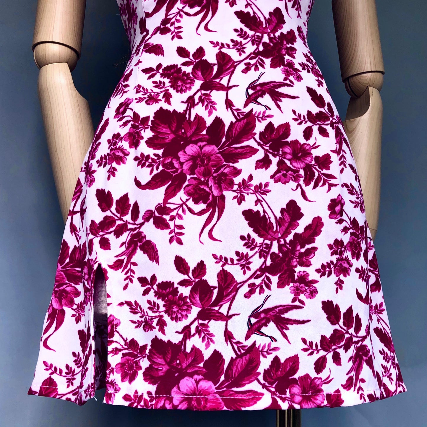 Madame Rouge White and Bordeaux Floral Dress Set