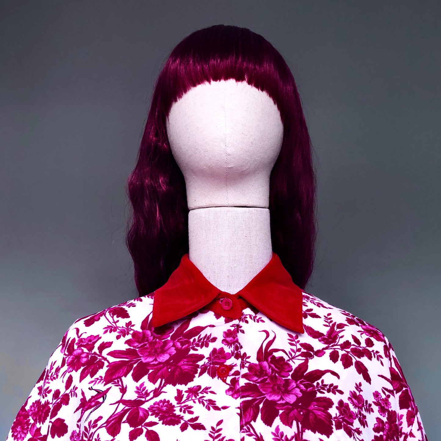 Madame Rouge White and Bordeaux Floral Dress Set