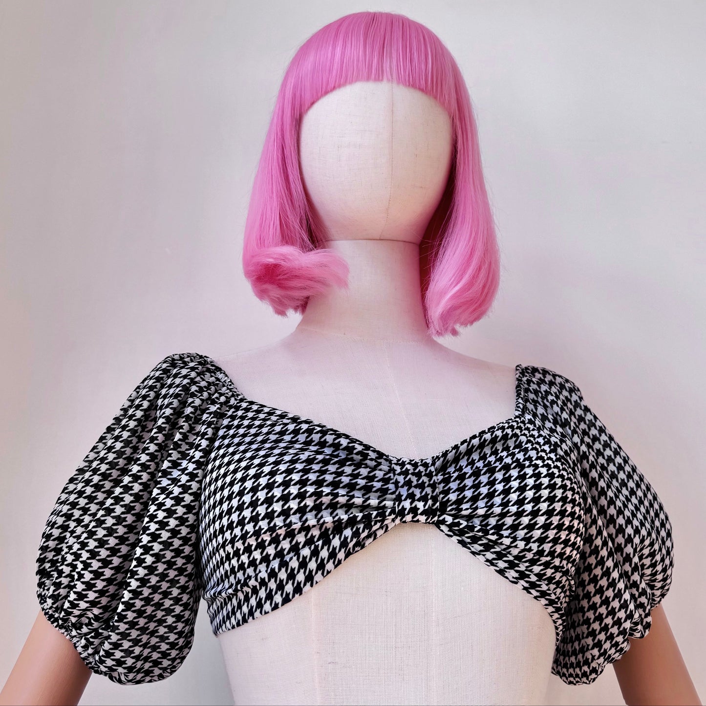 Mean Girl Black And White Puffy Sleeves Two Piece Set